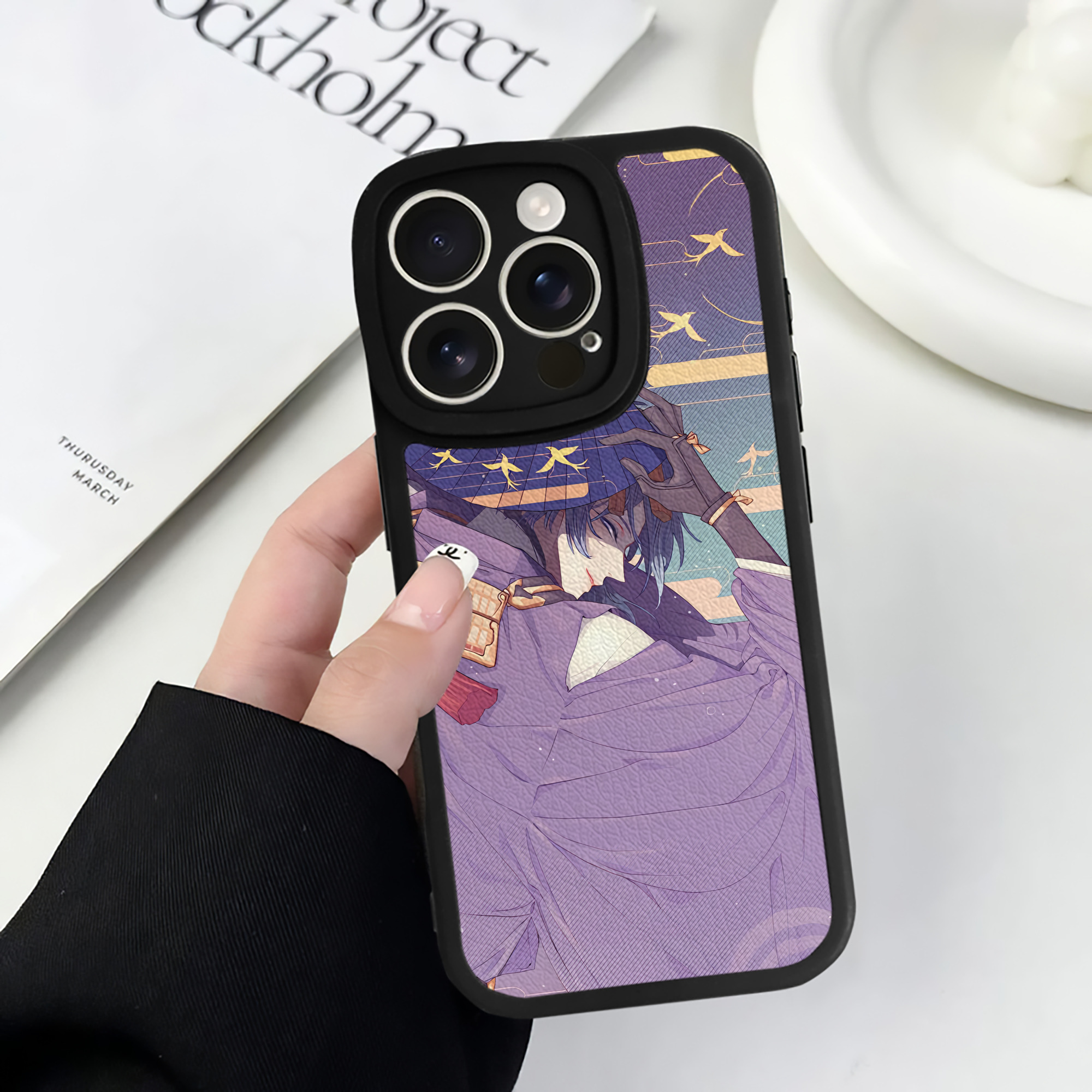 （画像用） 刀剣乱舞 Touken Ranbu 【iPhone 16シリーズ対応】シリコンスマホケース（レザー調） 材質：シリコン
